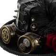 thumbnail image 6 of Yvsxxv 1Pc Black Steampunk Rose Feather Mesh Top Hat for Adults Party Events, 6 of 7