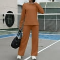 thumbnail image 6 of Timdgard 2 Piece Sets for Women Sweatsuit Fall Long Sleeve Tops Wide Leg Pants Loose Running Outfits, 6 of 7