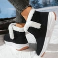 thumbnail image 4 of Mid Calf Platform Winter Snow Boots for Women Fashion Casual Thermal Fleece Lined Fuzzy Ankle Booties for Cold Weather Black Size 6.5, 4 of 7