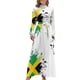 thumbnail image 2 of Vestido largo con estampado de la bandera nacional de Jamaica, vestidos con mangas largas, vestidos de baile, vestido largo para mujer, 2 of 5