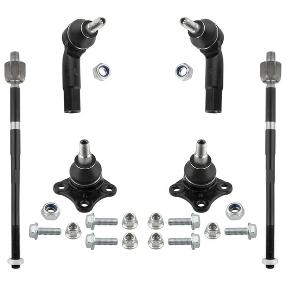 BOXI (Set of 6) Front Inner Outer Tie Rods Lower Ball Joints Fit for Volkswagen Beetle 1998-2010 | for Volkswagen Golf 1999-2006 | for Jetta 1999-2005 | Replaces EV400 ES3524 ES3525 K90355 K90357