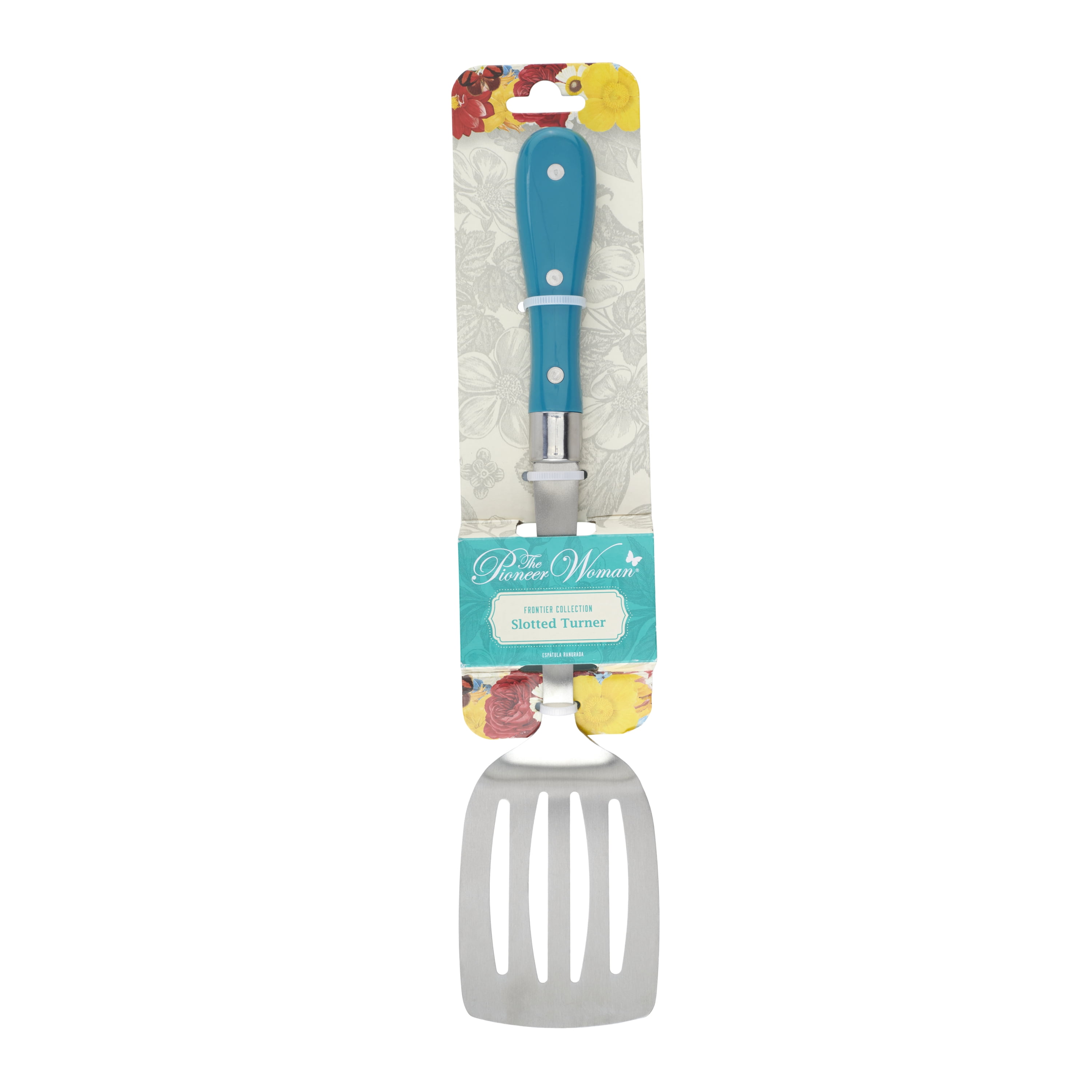 The Pioneer Woman Frontier Collection Stainless Steel Slotted Turner, Deep Teal