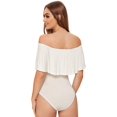 thumbnail image 3 of Women's Off The Shoulder Short Sleeve Ruffle Bodysuit, 3 of 5