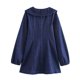 thumbnail image 4 of HH TRAF 2024 Vestidos de moda para mujer Vestido mini de otoño de una sola botonadura con cuello vuelto azul vaquero de manga larga para mujer, 4 of 5
