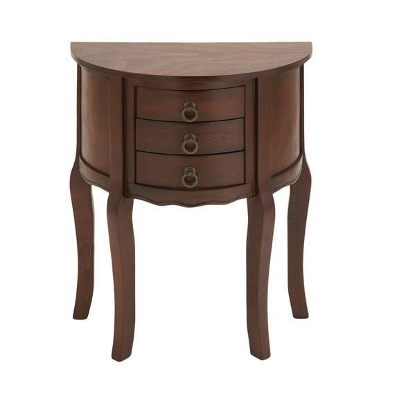 Decmode Traditional 28 X 22 Inch Merlot Wooden Accent Table, Merlot