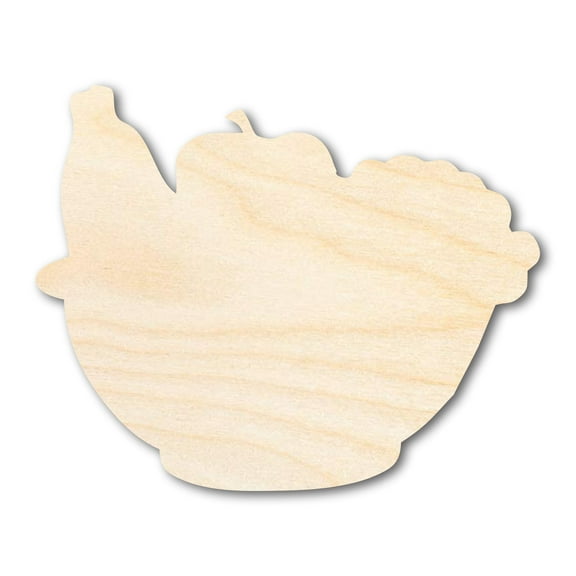 Unfinished Wood Fruit Basket Shape | DIY Craft Cutout 42" / 3/4"