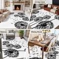 thumbnail image 5 of Rectangle Area Rugs 5 x 7 Ft, Dandelion Non-Slip Residential Carpet, Black White Modern Country Rustic Plants Indoor Crawling Mats Runner Rugs for Living Room/Dining Room/Bedroom, 5 of 8