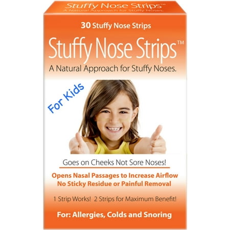 Stuffy Nose Solutions Stuffy Nose Strips for Kids 30 (Best Remedy For Stuffy Runny Nose)