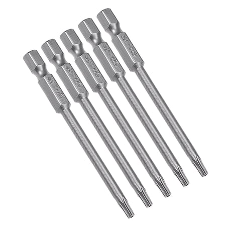 Lot De 4 Embouts Tournevis Torx Sécurité T25 Magnétiques - Longueur 75mm - Porte 1/4" - Neuf Uxcell