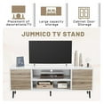 thumbnail image 5 of TV Stand, 58 Inch Entertainment Center with 2 Doors and 2 Storage Cabinets for TV up to 65 inch, TV Console Table for Living Room, Bedroom, Office (White and Oak), 5 of 7
