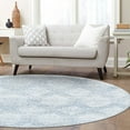 thumbnail image 3 of Unique Loom Kamala Washable Collection Area Rug - Modern Trellis (7' 10" Round Blue/Ivory), 3 of 9