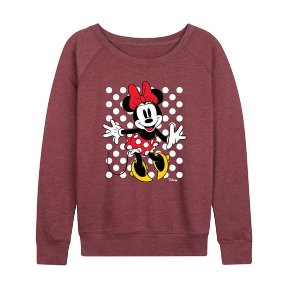 Disney - Mickey & Friends - Minnie Mouse - Polka Dots Everywhere - Women's Lightweight French Terry Long Sleeve Shirt