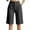 Black, variant on CQONEPT Stripe Dress Bermuda for Womens High Waisted Wide Leg Knee Length Pants Office Slack Cropped Cargo Pant with Pockets Gray L