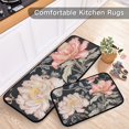 thumbnail image 5 of Flowers Pink with Leaves Kitchen Mats Set 2 Piece Non Slip Floor Foam Rugs Cushioned Soft Waterproof Carpet Runner for Dining Room Bathroom Laundry, 5 of 7