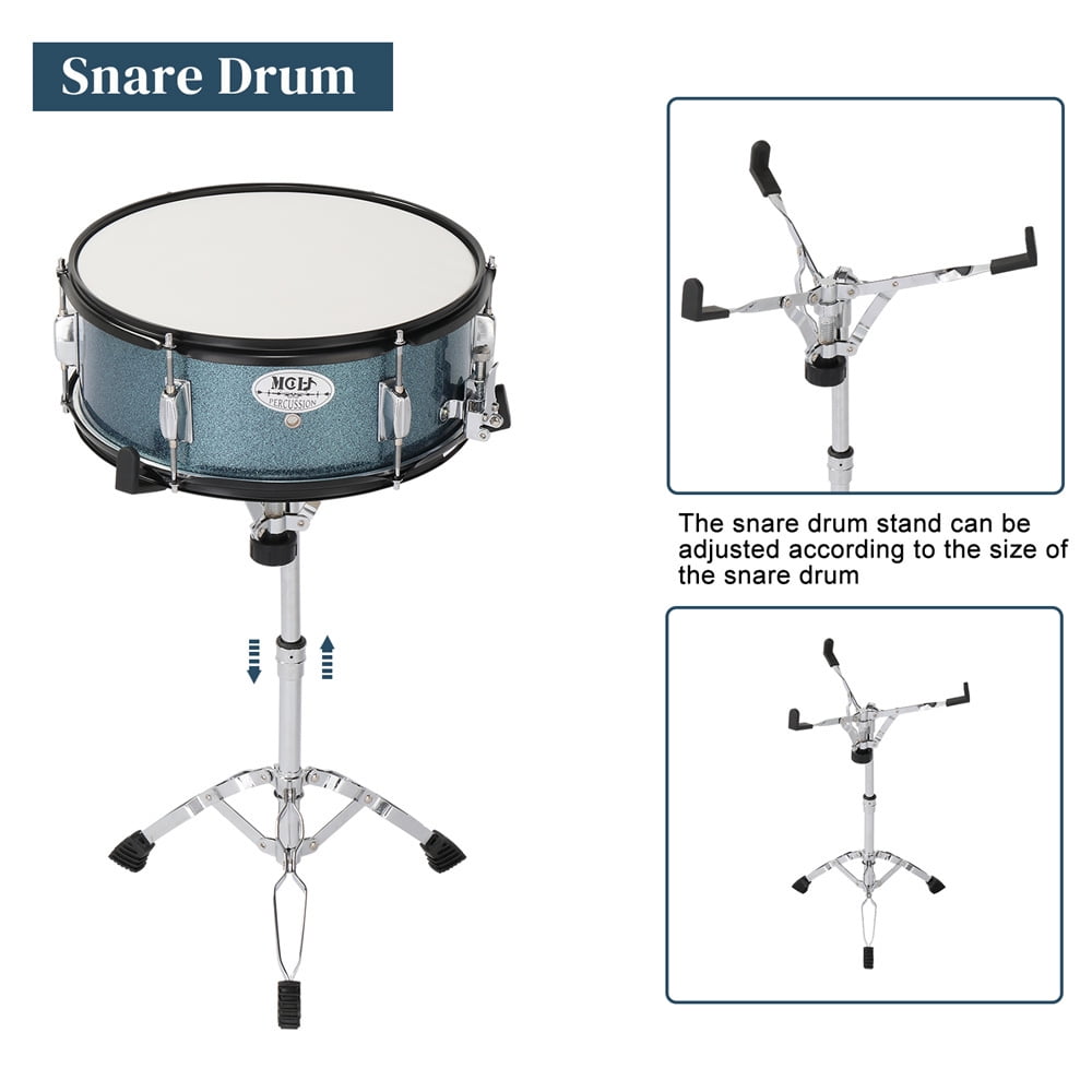 Tcbosik 5-Piece Full Size Adult Drum Set w/Sticks, Bass Drum, Snare Drum, Floor Tom, 16" Ride Cymbal, 14" Hi-Hat Cymbals, 2 Tom Drum, Drum Pedal and Stool, Percussion Kit, Blue