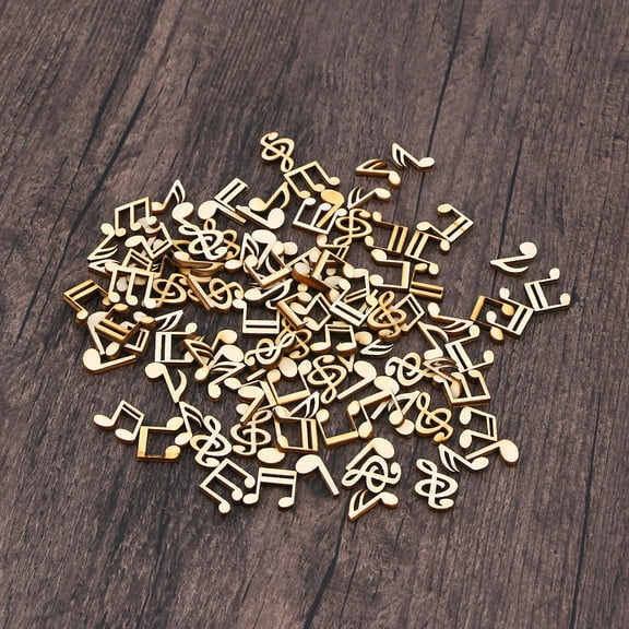 BRIGHTFUFU 100Pcs Music Note Cutouts Wooden Ornaments For Educational Toys And Art Projects