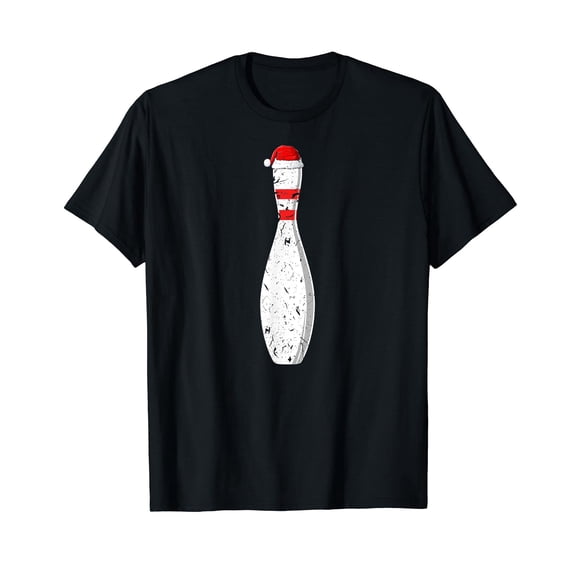 Xmas Bowling Pin Santa Hat Christmas Bowling T-Shirt