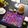 thumbnail image 3 of Bohemian Paisley Placemats Set of 6, Flax Durable Linen Table Mats with Heat Resistant Wrinkle Free Feature and Colorful Retro Floral Pattern Featuring Artistic Mandala Decor, 3 of 5