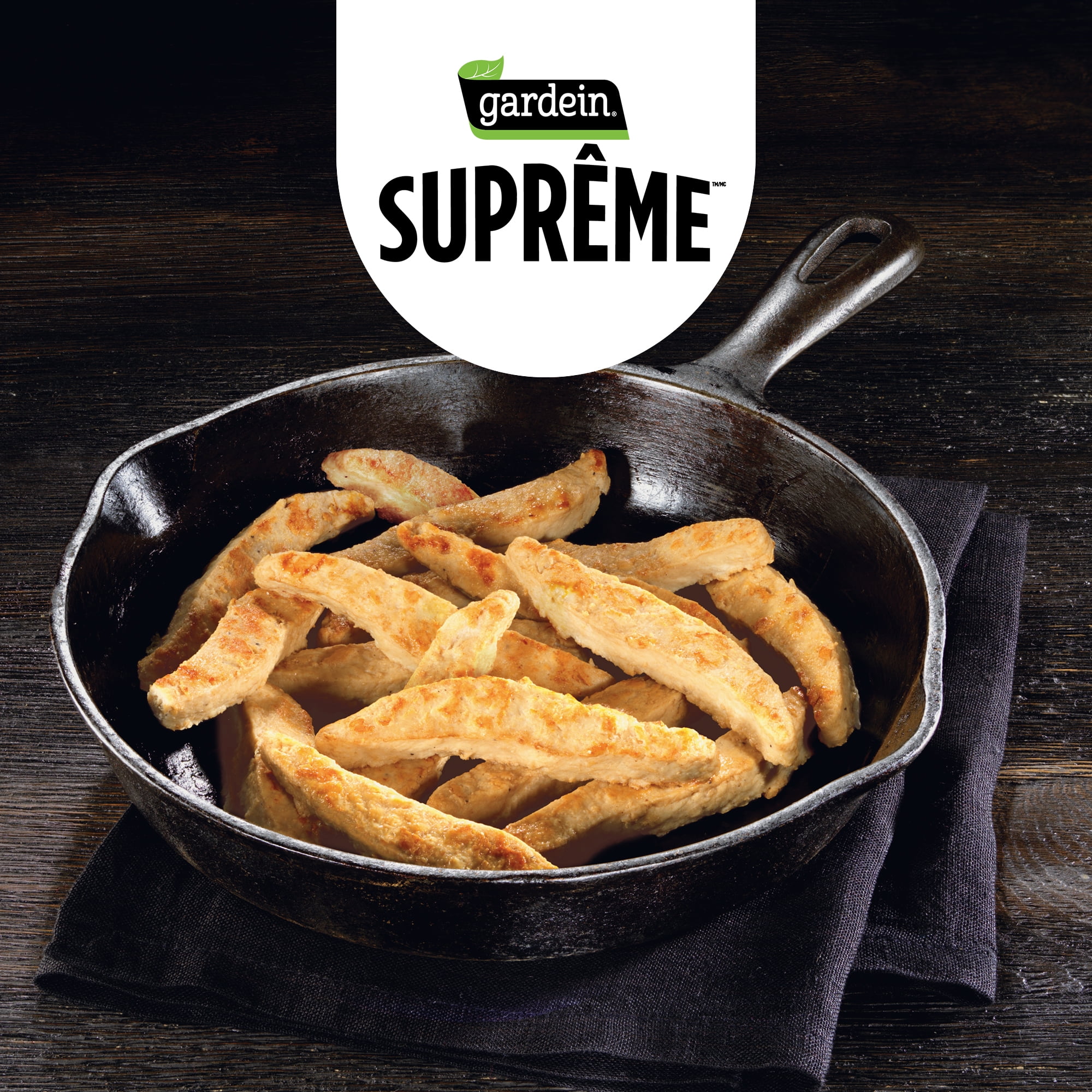 Gardein Suprême Frozen Chick’n Strips, Plant-Based, Vegan, Enjoy in Dinner or Meal, Source of Iron, 27g of Protein, Frozen Meal, 397g
