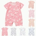 thumbnail image 4 of UAYOTSE Newborn Short Sleeve Romper Solid Jumpsuit Cotton Infant Clothes Baby Girl Boy One-Piece Outfit,Sizes 18-24 Months, 4 of 4