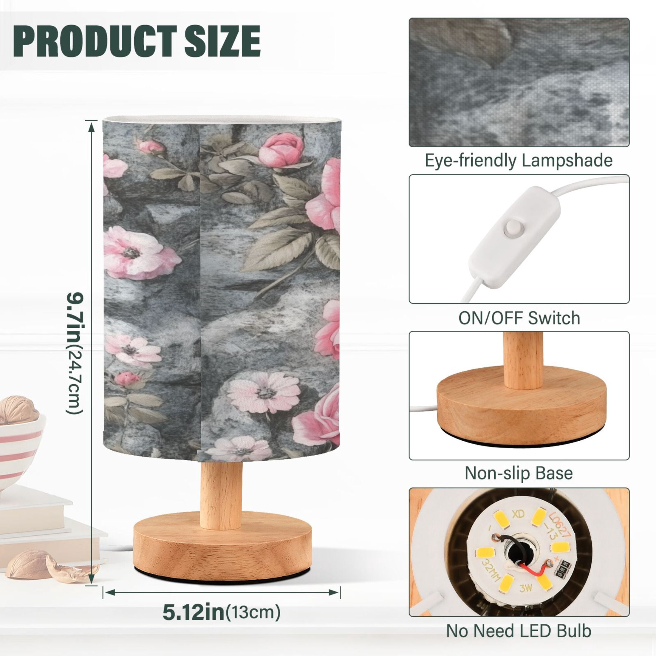 BZSMCE Lamp Modern Oil Rose Pattern Creative Patter Night Light
