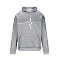 thumbnail image 4 of Kukoosong Big & Tall Men's Hoodies Long Sleeve Striped Print Hooded Sweatshirt Lightweight Drawstring Pullover, 4 of 5
