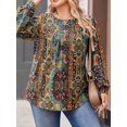 thumbnail image 4 of Weardear Womens Plus Size Tops Long Sleeve Shirts Crew Neck Flowy Tunic Top, 4 of 6