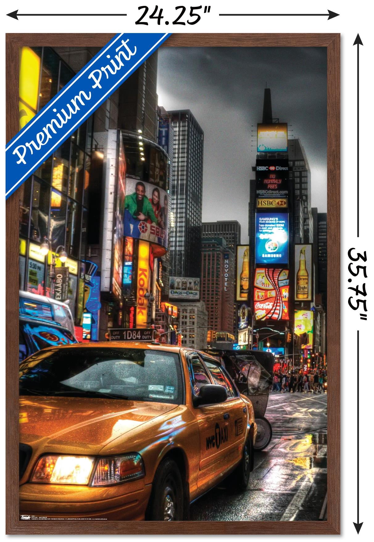 New York - Times Square Wall Poster, 22.375" x 34", Framed