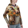 thumbnail image 6 of Fotbe Bucket Flower Cow Pattern Womens Long Sleeve Hoodie, Pullover Hooded Sweatshirt, Kangaroo Pocket Hoodie with Eye-catching Drawstrings-XX-Large, 6 of 7