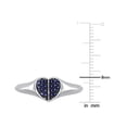 thumbnail image 3 of 1/5 Carat (ctw) Lab-Created Blue Sapphire Pave Heart Ring in Sterling Silver, 3 of 5