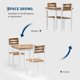 thumbnail image 5 of QinaQin Comedor de 3 piezas ahorrador de espacio para 2 personas, mesa y sillas con patas metálicas en espiral, ideal para departamento o comedor compacto, 5 of 7