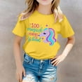 thumbnail image 2 of Back To School Shirts for Girls Loose Short Sleeve T-Shirt Crew Neck Letter Print Tee Shirt Kids Summer Clothing Yellow,10-11 Years, 2 of 4