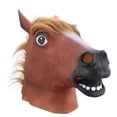 thumbnail image 2 of Máscara de cabeza de animal, tocado de animal para disfraces, espectáculos de Halloween Caballo marrón, 2 of 8