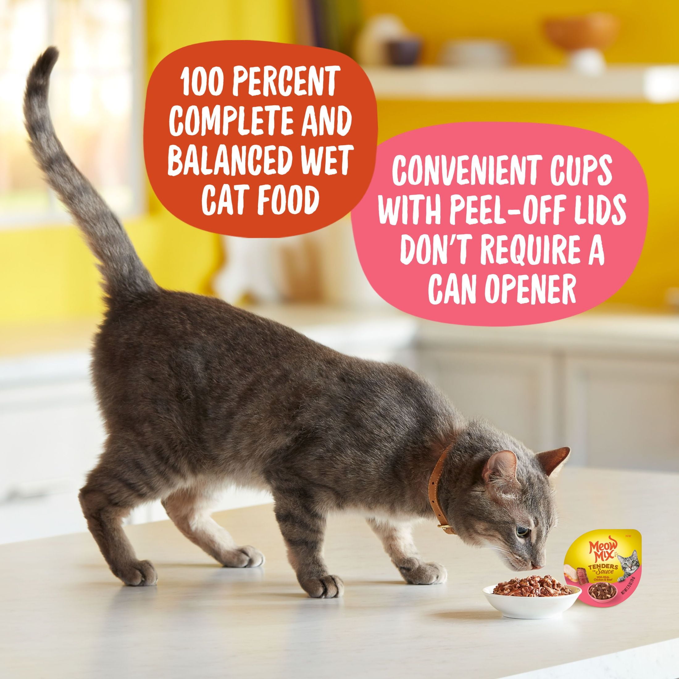 Meow Mix Tenders in Sauce Wet Cat Food With REAL Chicken & Beef, 2.75 oz Cup (Packaging And Formulation Updates Underway)