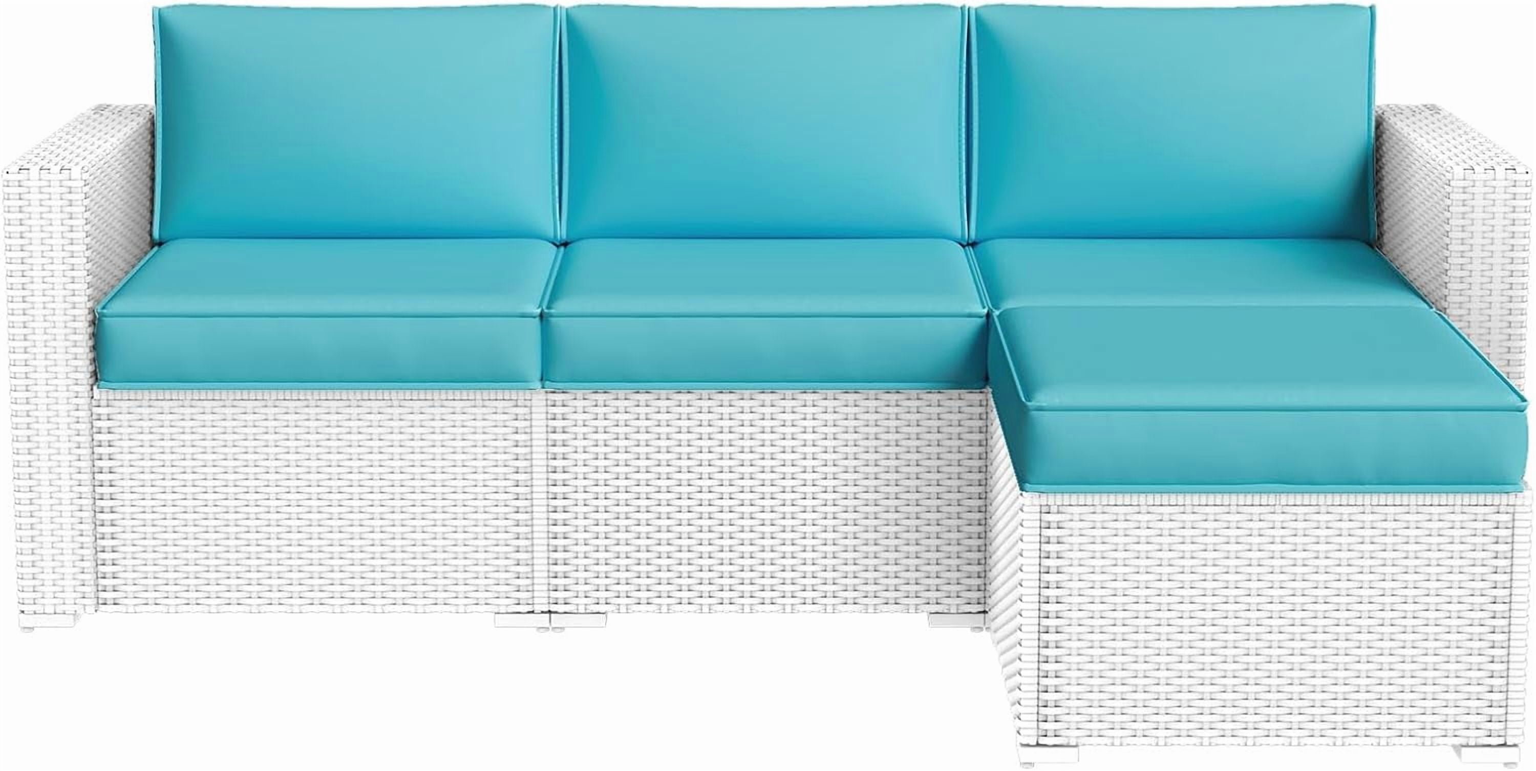 Aoxun 26" x 26" Patio Furniture Cushions for Outdoor Furniture Set of 4, Thick Replacement Patio Couch Cushions for Outdoor Furniture, 7-Piece Splashproof Fade Resistant Outdoor Couch Cushions, Blue