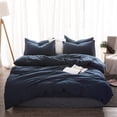 thumbnail image 4 of Juego de cama de algodón suave lavado Colores sólidos - Twin, Full, Queen, King, 4 of 6