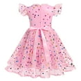 thumbnail image 2 of IBTOM CASTLE Kids Girls Birthday Party Dress Butterfly Daisy Polka Dots Embroidery Princess Tulle Wedding Pageant Evening Gown 9-10 Years Pink Polka Dots, 2 of 8