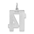 thumbnail image 4 of Auriga 925 Sterling Silver/Rhodium-plated Satin Number 14 Charm for Women (L-22mm, W-18mm), 4 of 6
