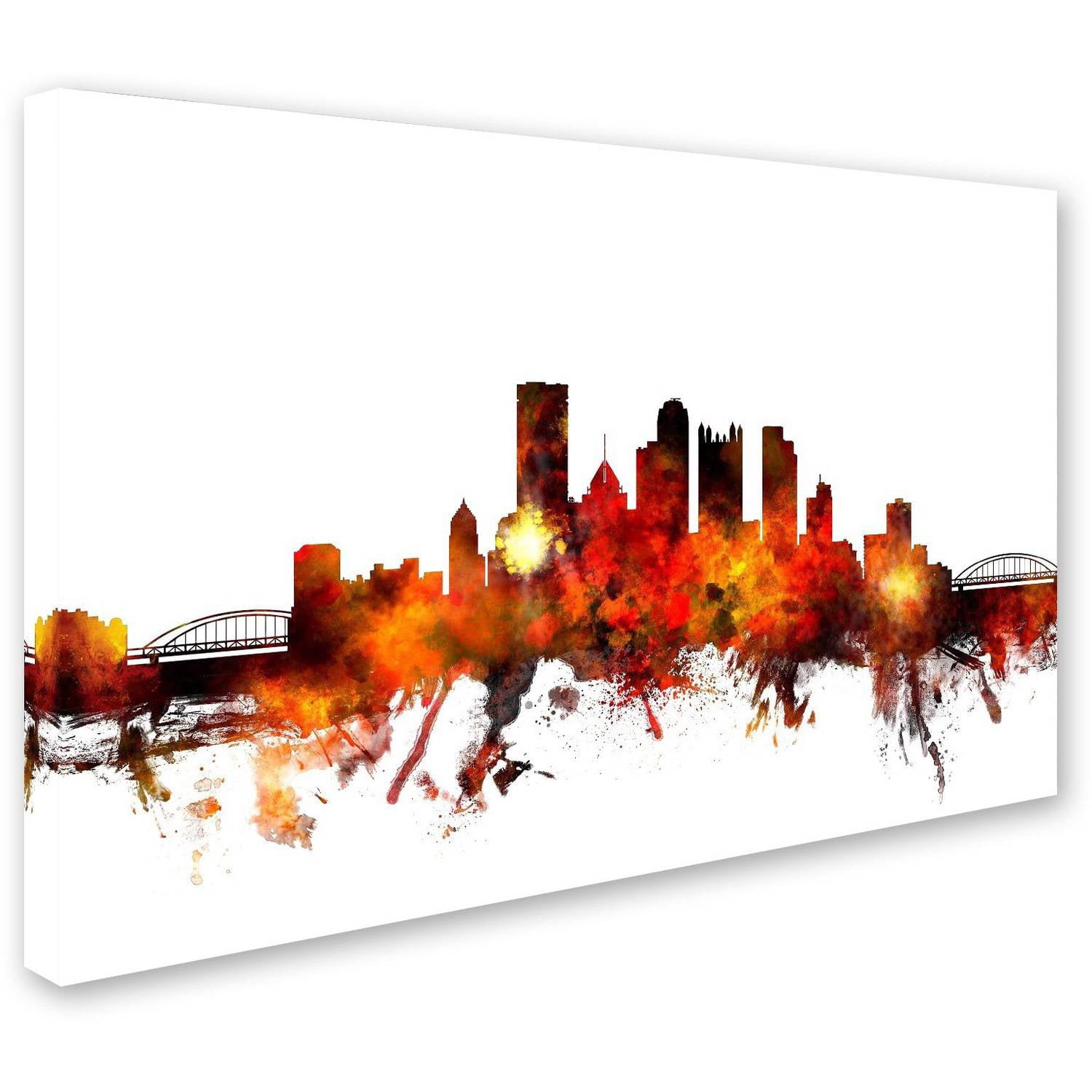 Trademark Fine Art "Pittsburgh Pennsylvania Skyline III" Canvas Art by Michael Tompsett