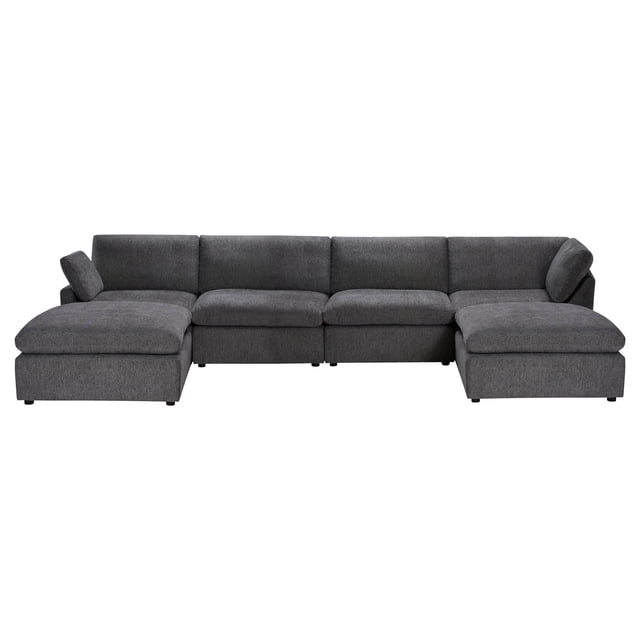 Urban Cali Canapé Sectionnel Modulaire en U Long Beach (Gris Bleu)