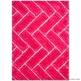 thumbnail image 2 of Allstar Pink Shaggy Area Rug with 3D Design with Lines. Contemporary Formal Casual Tween Hand Tufted (5' x 7'), 2 of 6