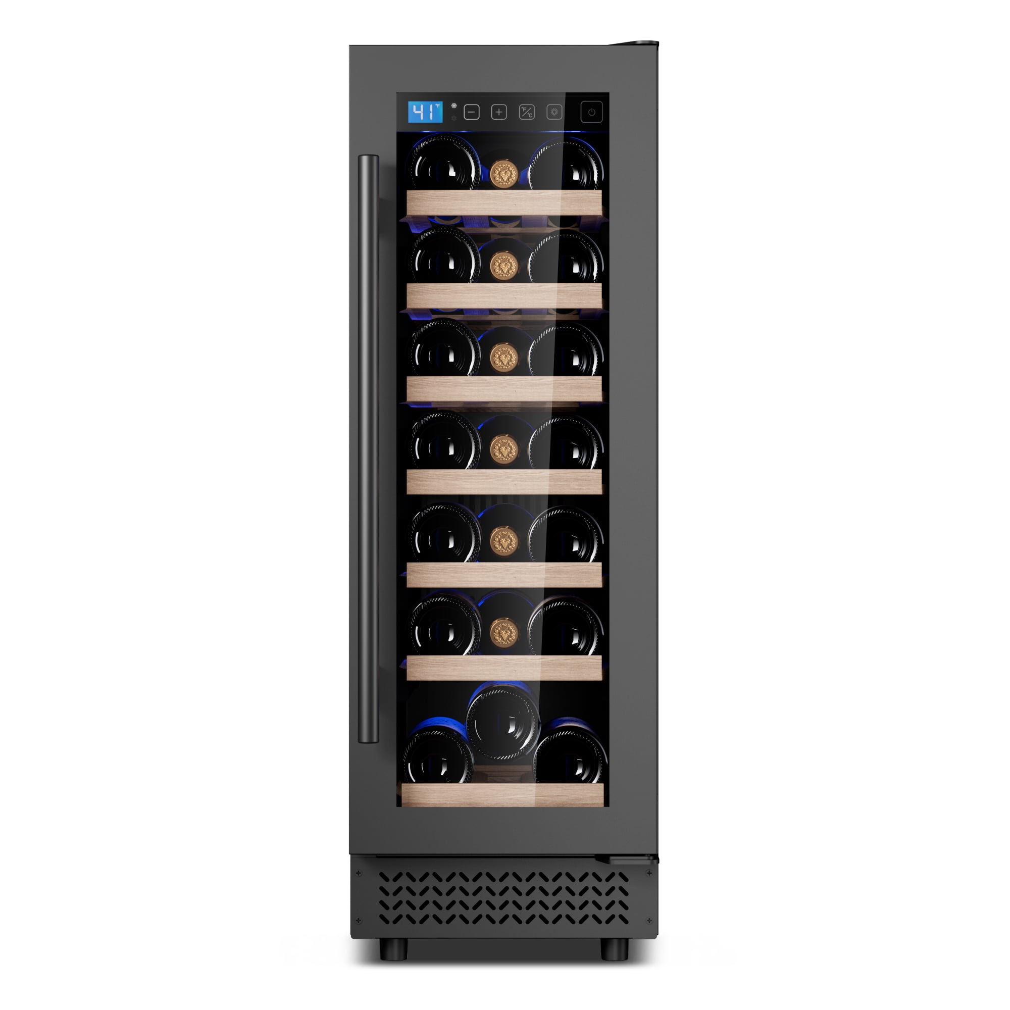 AVAHUM 12 Inch 21-Bottle Under Counter Wine Refrigerator, Professional Built-In Wine Cooler, Round Handle