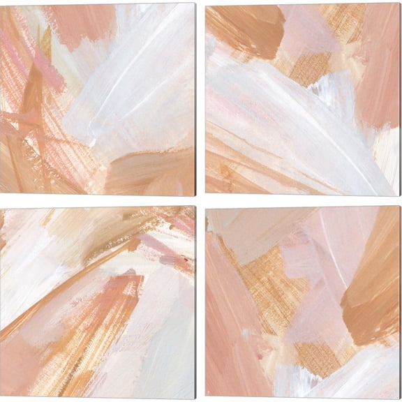 Great Art Now Pink Vanilla by Annie Warren 4 Piece Canvas Art Set Each 14W x 14H