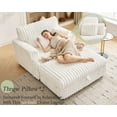 thumbnail image 5 of papajet 50" Indoor Chaise Lounge Chair with Ottoman and Storage, Beige, 5 of 8