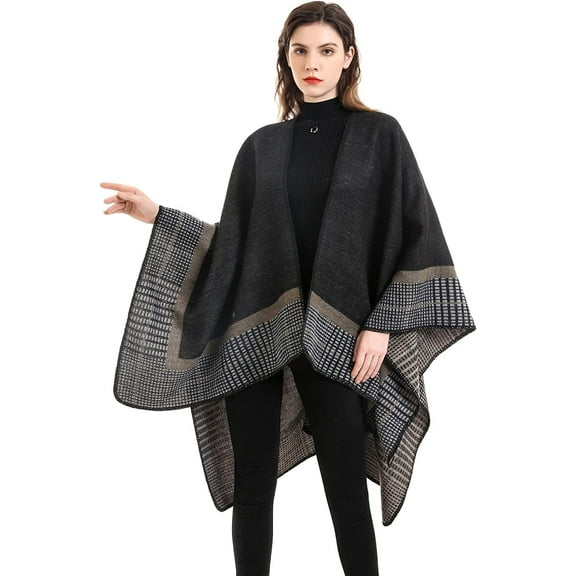 PIKADINGNIS Women Soft Cozy Pashmina Scarf Cape Blanket Phocho Fashion Retro Wraps Winter Fall Shawls