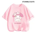thumbnail image 2 of 2024 Nueva camiseta My Melody Anime Verano Múltiples camisetas de moda para niños Cuello redondo Casual Manga corta Estampado Camisón, 2 of 5