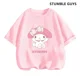 thumbnail image 2 of 2024 Nueva camiseta My Melody Anime Verano Múltiples camisetas de moda para niños Cuello redondo Casual Manga corta Estampado Camisón, 2 of 5