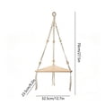 thumbnail image 3 of Boho Rope Hand Woven Hanging Shelf Wooden Corner Wall Storage Rack for Plants and Home Decor, 3 of 6