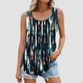thumbnail image 2 of GERsome Tank Top for Women Summer Floral Tank Pleated Crewneck Sleeveless Tunic Flowy Loose T-Shirts S-5XL, 2 of 6