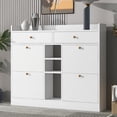 thumbnail image 2 of Euroco Freestanding Shoe Cabinet with 4 Flip Drawers, White, 103.5 lbs, 2 of 7